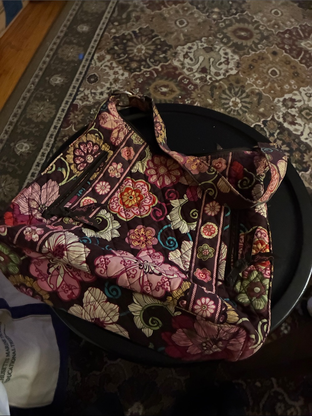 Vera Bradley Mod Floral Pink Quilted Cotton Shoulder Tote Bag Retired Pattern